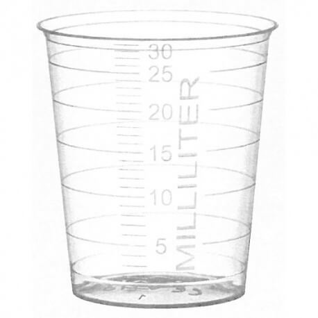 Universal Disposable Plastic Measure Pot/Cup 30ml 90 Pack