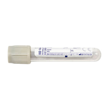 Vacutainer Blood Sample Tube Glucose Fluoride Oxalate/Potassium Oxalate Grey 5ml Plastic 100 Pack