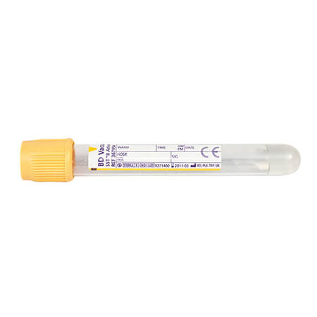 Vacutainer Blood Sample Tube Serum With Gel Gold 5ml Plastic 100 Pack
