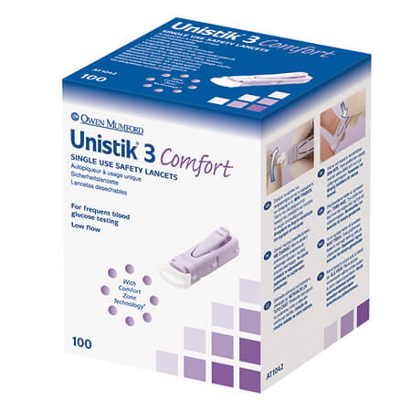 Unistik 3 Lancets Comfort 100 Pack